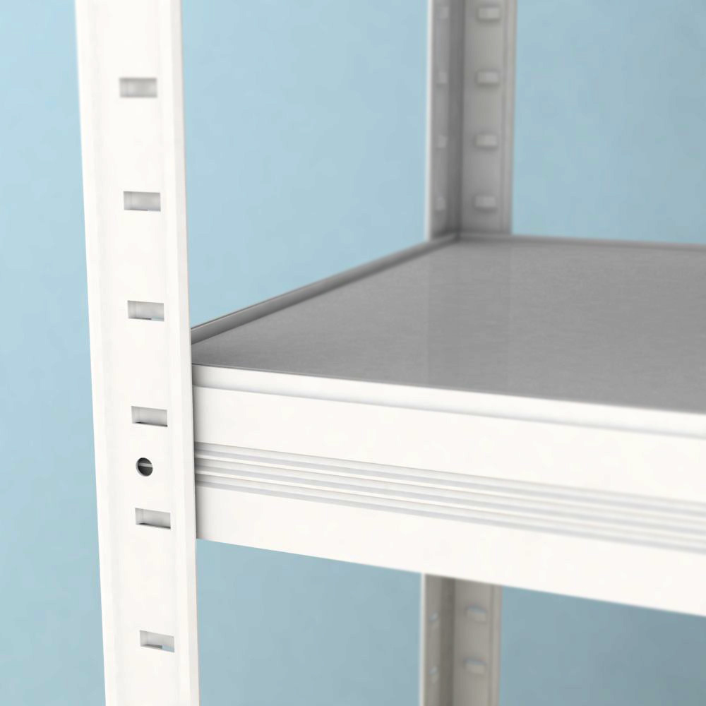 Kovový regál Futur 2000x900x450/5, bílá, 350kg/pol.lamino