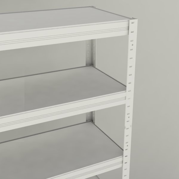 Kovový regál Futur 2000x900x500/8, bílá, 350kg/pol. lamino