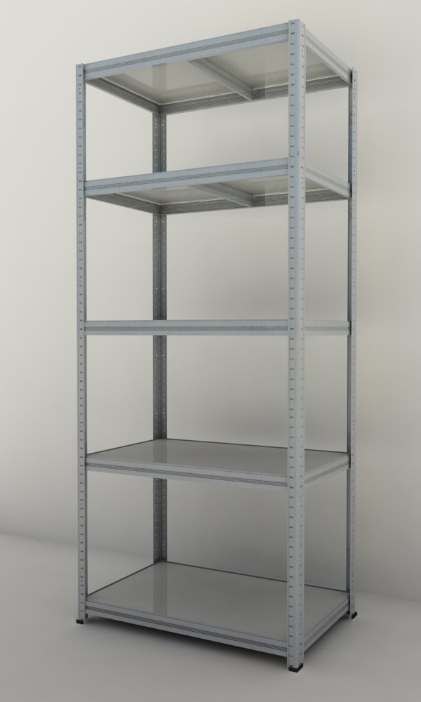 Kovový regál Futur 2000x900x600/5, pozink, 350kg/pol. lamino