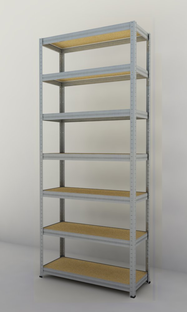 Kovový regál Futur 2000x750x350/7, pozink, 250kg/pol.
