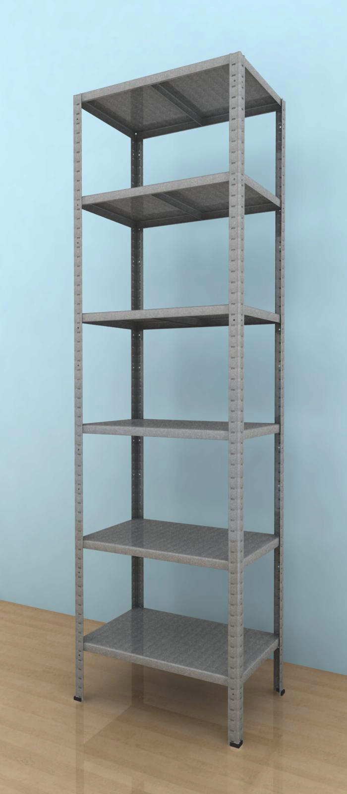 Kovový regál Drumy 2600x800x400/6, 130kg/pol., pozink