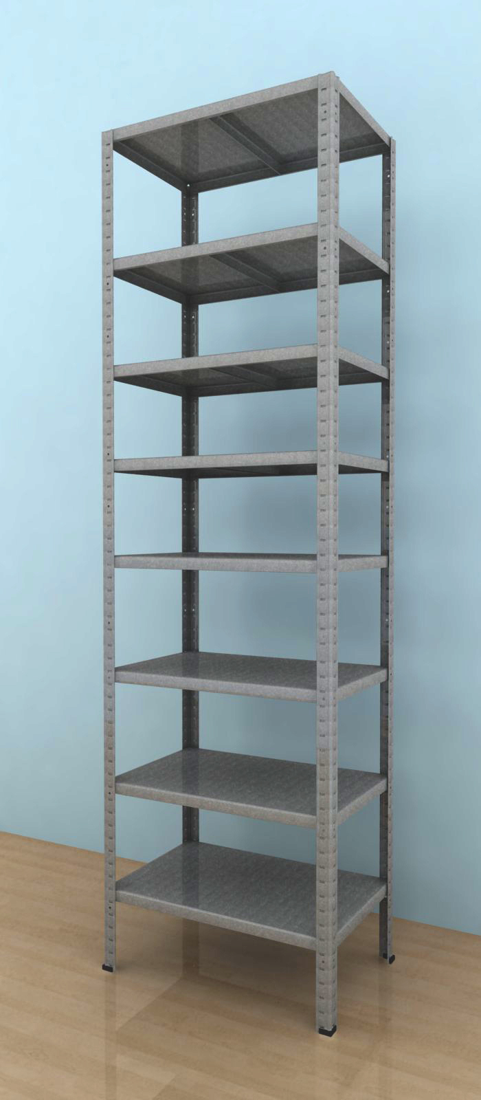 Kovový regál Drumy 2700x900x400/8, 130kg/pol., pozink