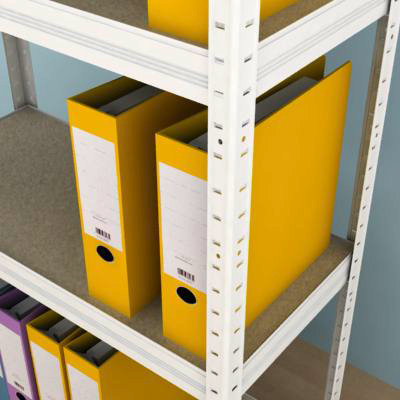 Regál na šanony 2500x900x350/7 polic, bílý