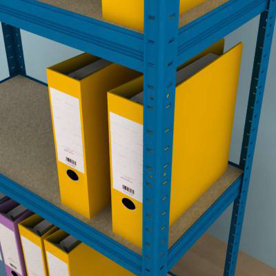Regál na šanony 2500x900x350/7 polic, modrý