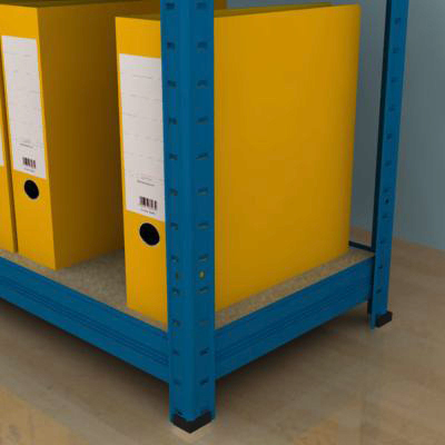 Regál na šanony 2500x900x350/7 polic, modrý