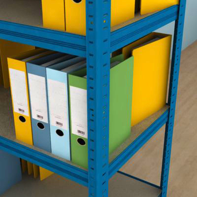 Regál na šanony 2500x900x600/7 polic, modrý