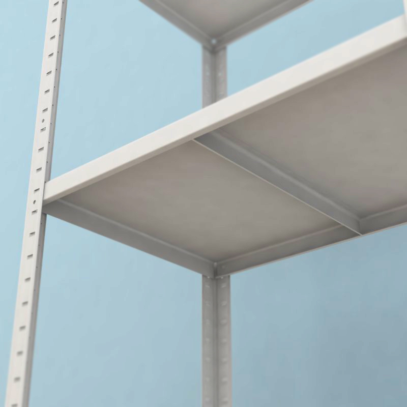 Kovový regál Drumy 2400x600x400/8, 130kg/pol., bílá