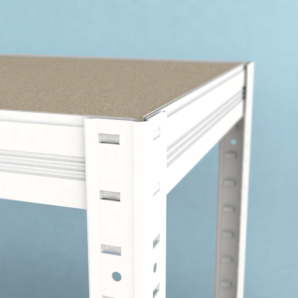 Kovový regál Futur 2700x900x450/8, bílá, 250kg/pol.