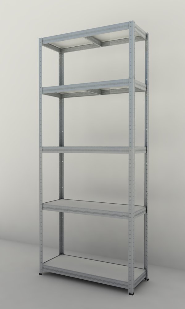 Kovový regál Futur 2100x900x350/5, pozink, 350kg/pol. lamino