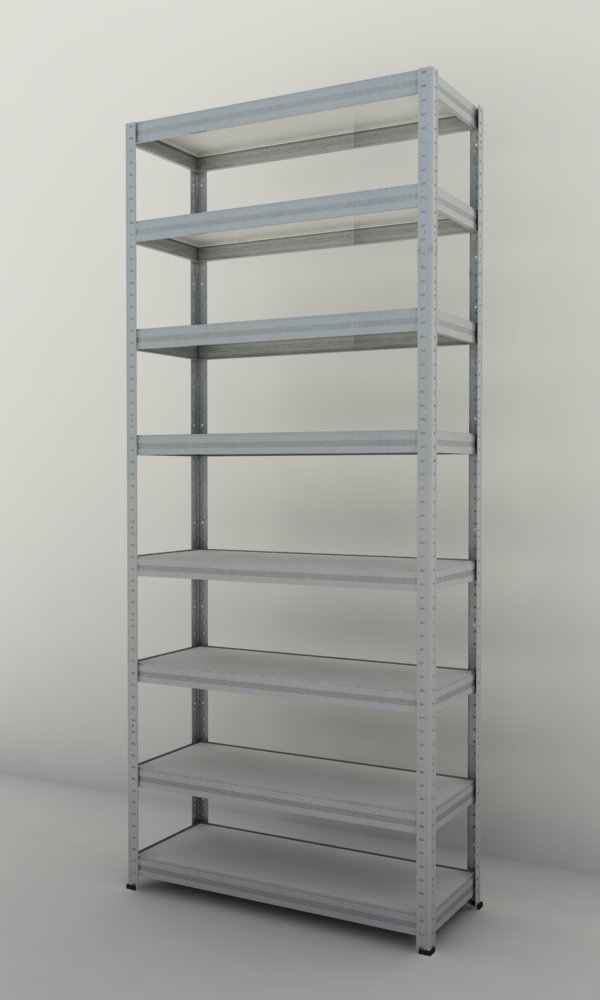 Kovový regál Futur 2100x900x350/8, pozink, 250kg/pol. lamino