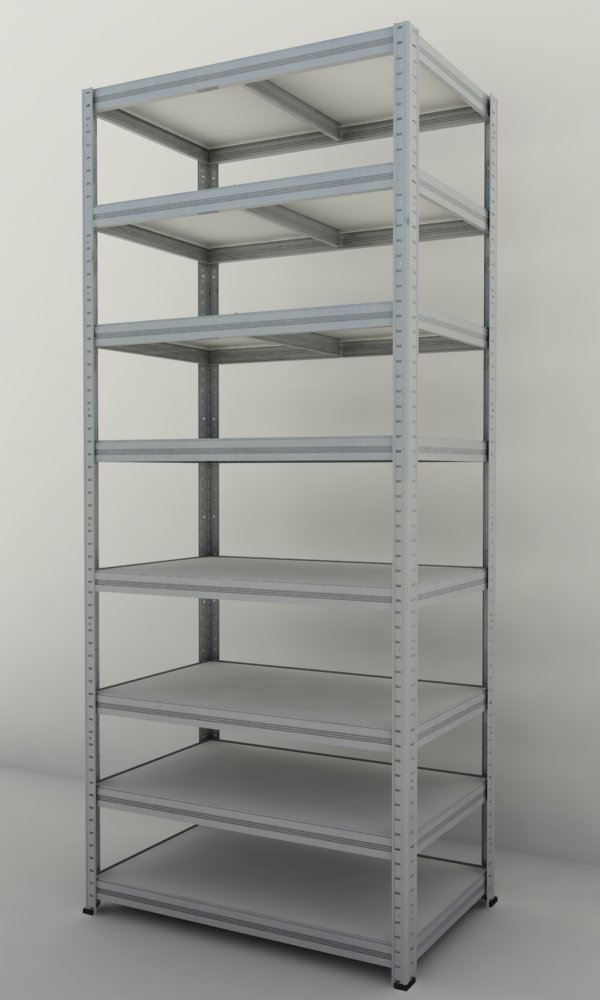 Kovový regál Futur 2100x900x600/8, pozink, 350kg/pol. lamino