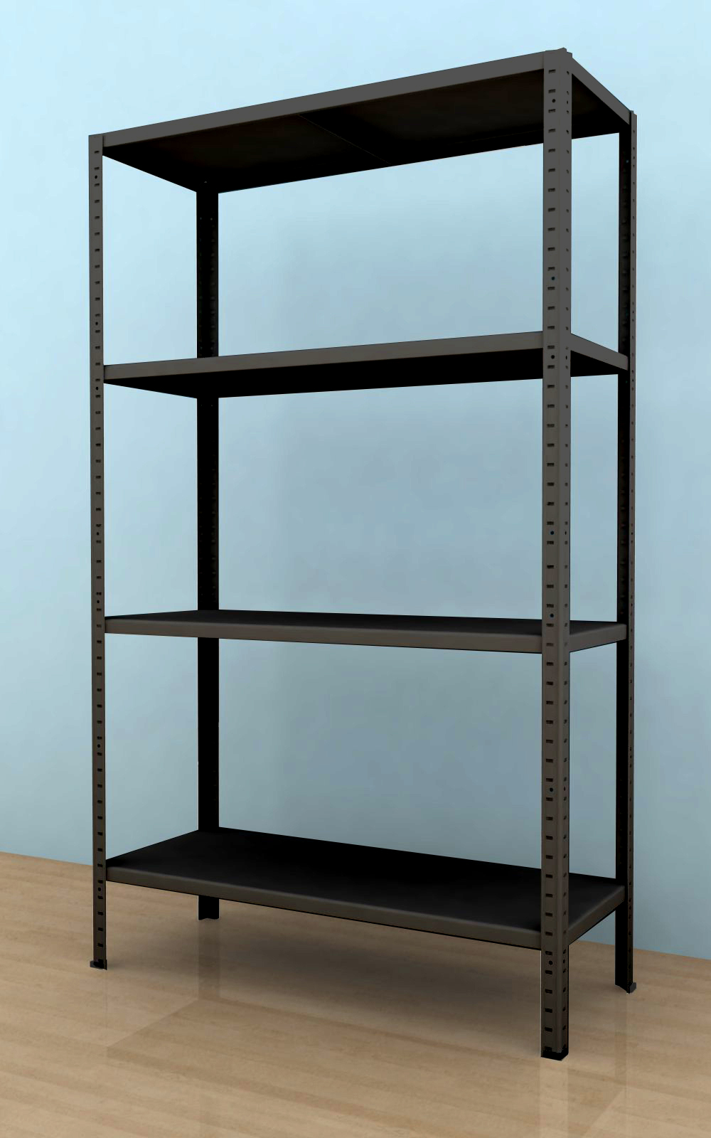 Kovový regál Drumy 1100x900x400/3, 130kg/pol., černá