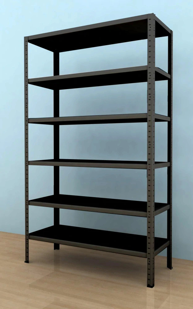 Kovový regál Drumy 1600x900x400/6, 130kg/pol., černá
