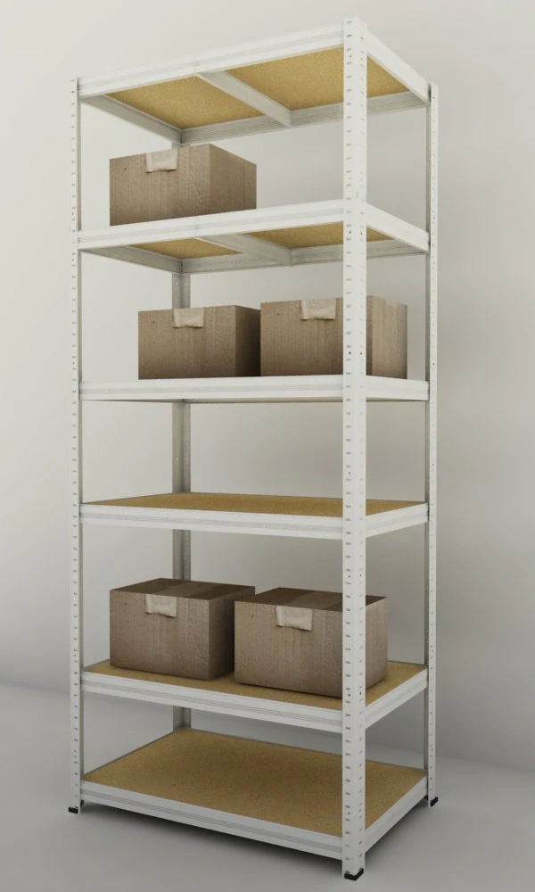 Kovový regál Futur 2700x900x600/6, bílá, 350kg/pol.