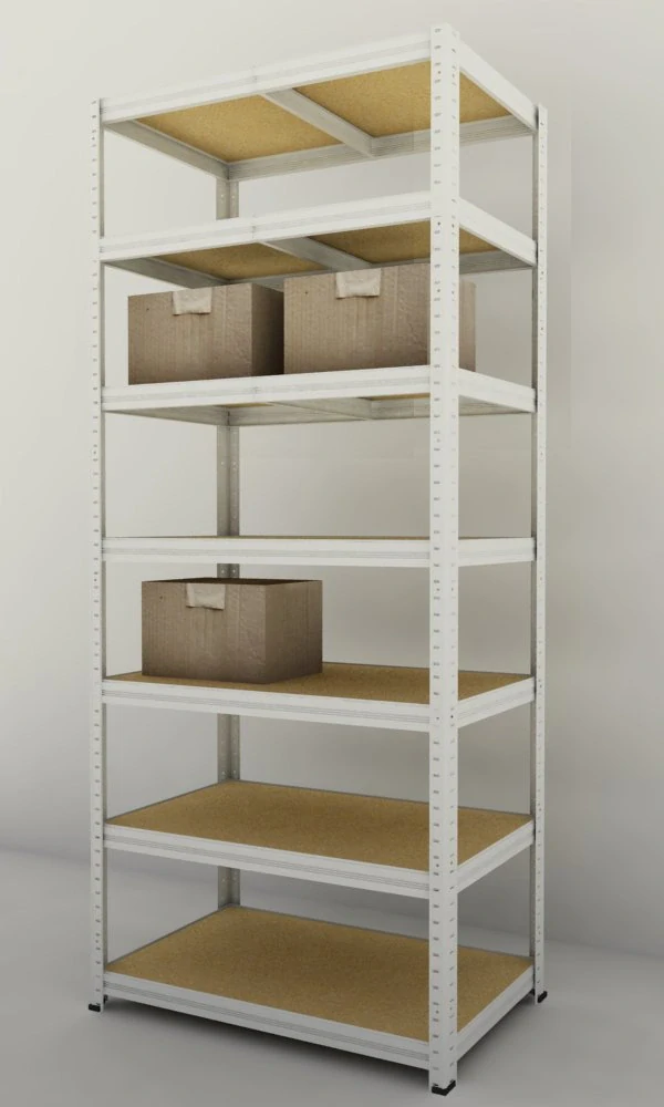 Kovový regál Futur 2700x1200x600/7, bílá, 200kg/pol.