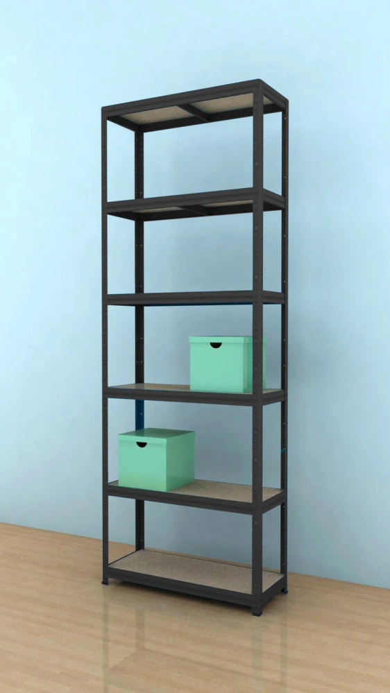 Kovový regál Futur 2400x900x600/6, černá, 350kg/pol.