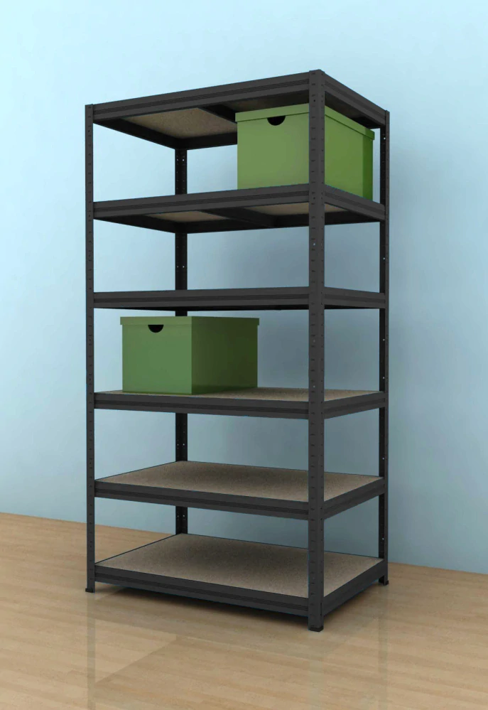 Kovový regál Futur 2700x900x600/6, černá, 350kg/pol.