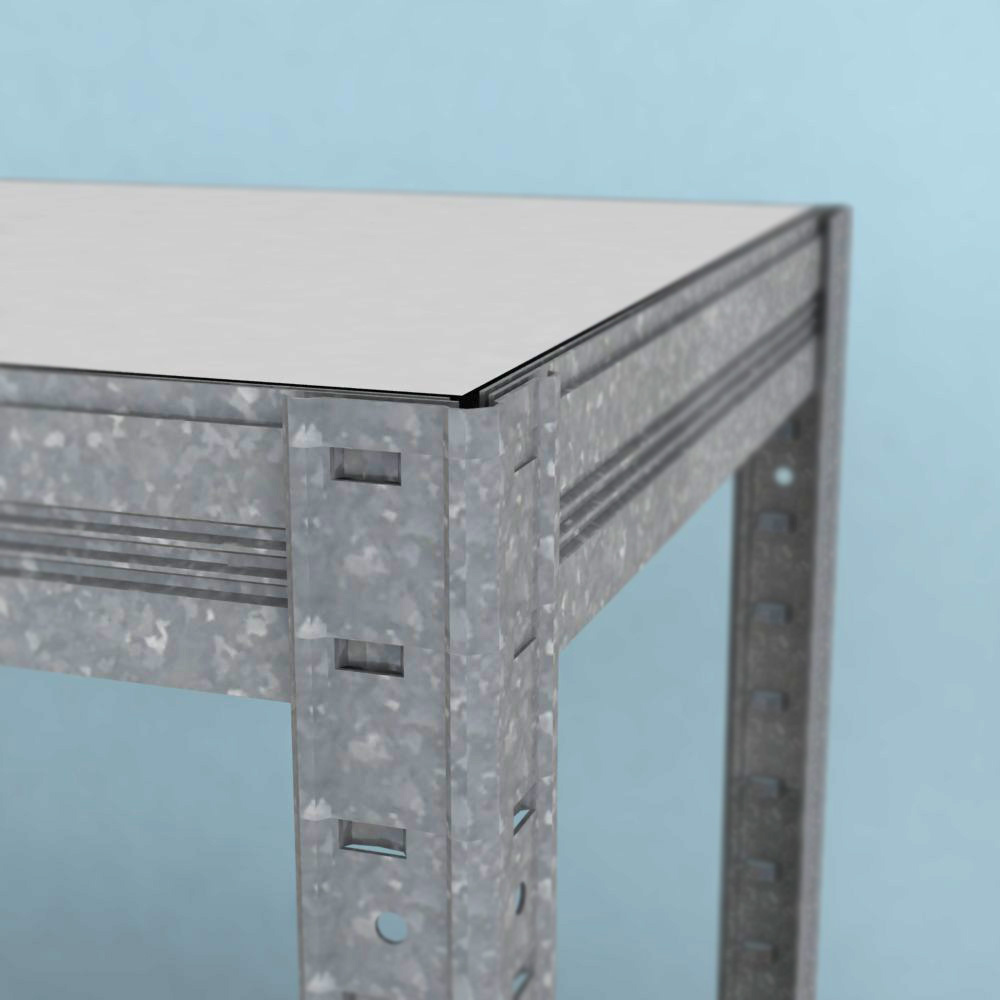 Kovový regál Futur 1800x900x350/5, pozink, 350kg/pol - lamino.