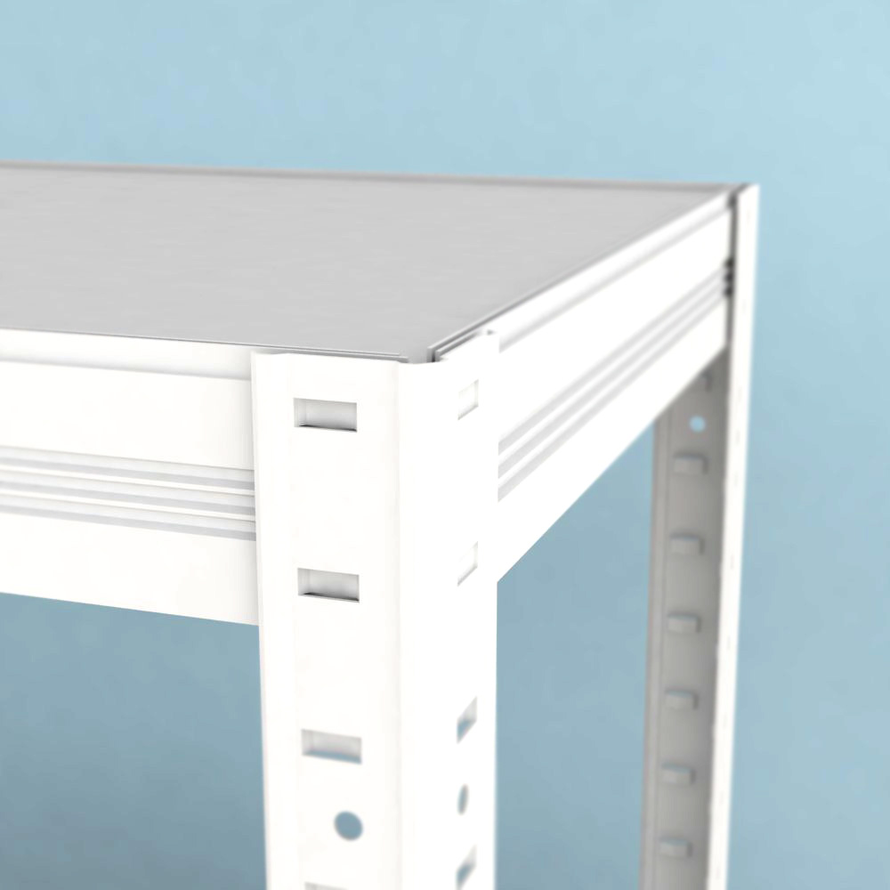 Kovový regál Futur 2100x900x500/5, bílá, 350kg/pol.lamino