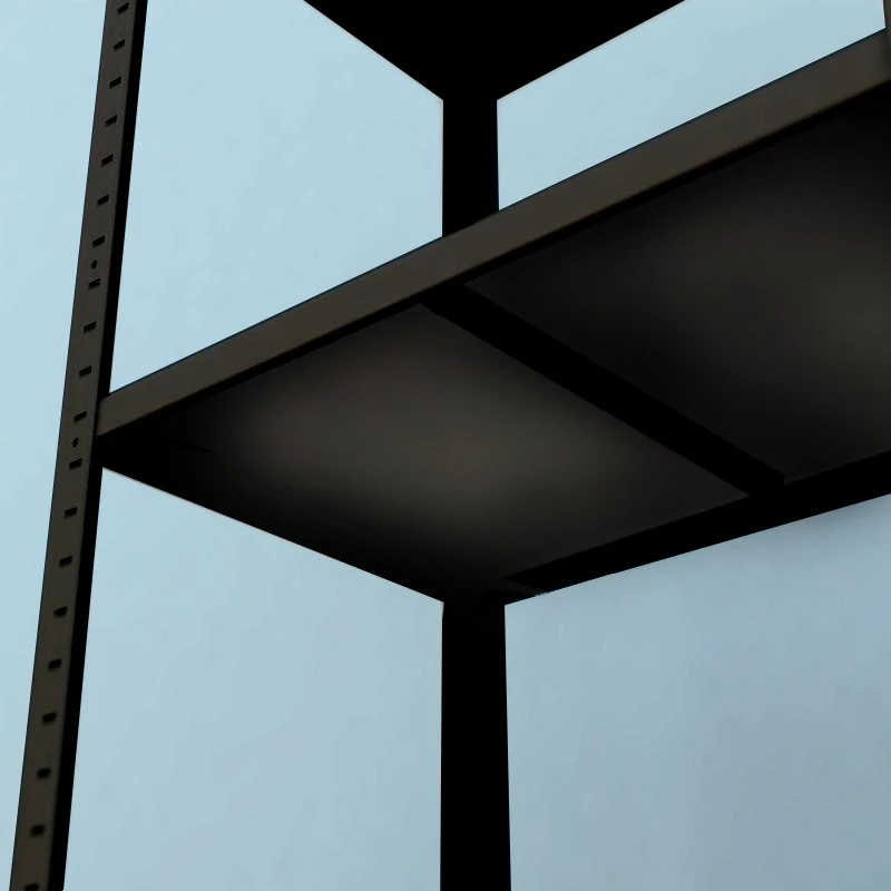 Kovový regál Drumy 1600x600x400/6, 130kg/pol., černá
