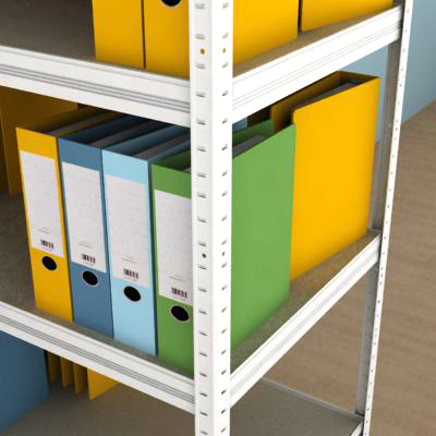 Regál na šanony 1800x900x600/5 polic, bílý