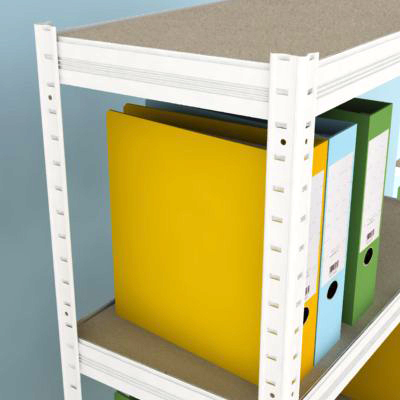 Regál na šanony 2100x900x350/6 polic, bílý