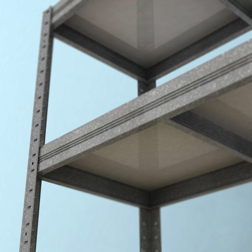 Kovový regál Futur plus 1800x1200x450/5, pozink, 200 kg/pol.- lamino