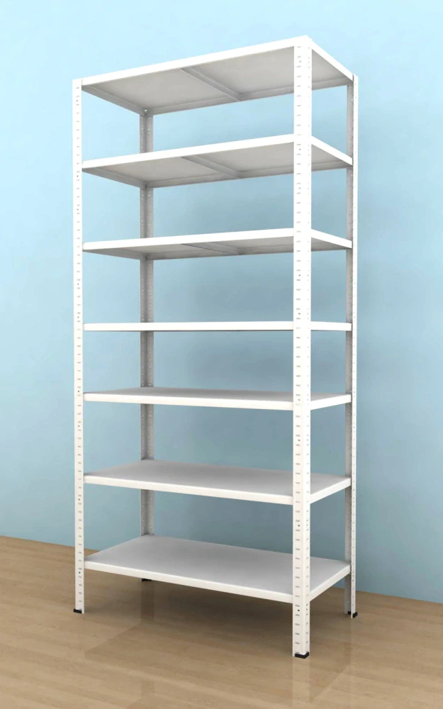 Regál na šanony 2500x900x400/7, 130kg/pol., bílá