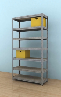 Kovový regál Futur 2000x900x350/7, pozink, 250kg/pol.