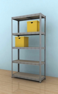 Kovový regál Futur 2000x900x450/5, pozink, 350kg/pol.
