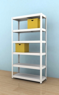 Kovový regál Futur 2000x900x450/6, bílá, 350kg/pol.lamino