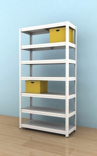 Kovový regál Futur 2000x900x450/7, bílá, 350kg/pol.lamino