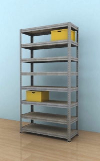 Kovový regál Futur 2000x900x450/8, pozink, 250kg/pol.