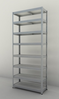 Kovový regál Futur 2000x900x450/8, pozink, 350kg/pol. lamino
