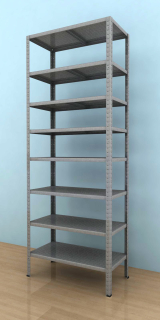 Kovový regál Drumy 2000x800x400/8, 130kg/pol., pozink