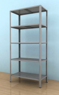 Kovový regál Drumy 2000x900x400/5, 130kg/pol., pozink