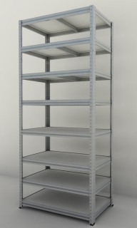 Kovový regál Futur 2000x900x600/8, pozink, 350kg/pol. lamino