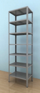 Kovový regál Drumy 2700x900x400/7, 130kg/pol., pozink