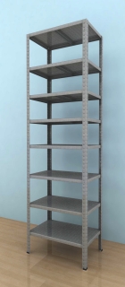 Kovový regál Drumy 2700x900x400/8, 130kg/pol., pozink