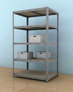 Kovový regál Futur 1700x900x500/5, pozink, 350kg/pol.