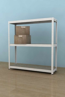 Kovový regál Futur 900x900x450/3, bílá,250kg/pol.