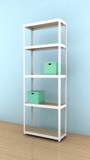 Kovový regál Futur 2600x900x450/5, bíla