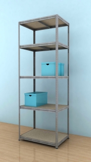 Kovový regál Futur 2600x900x600/5, pozink, 350kg/pol.