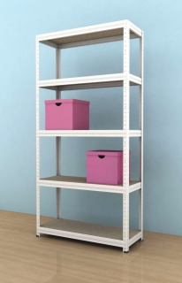 Kovový regál Futur 1700x900x450/5, bílá