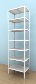 Regál na šanony 2500x900x400/7, 130kg/pol., bílá