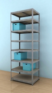 Kovový regál Futur 2500x900x500/8, pozink, 350kg/pol.