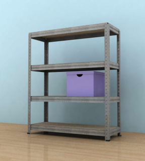 Kovový regál Futur 1100x1200x450/4, pozink,200 kg/pol.