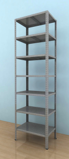 Kovový regál Drumy 2400x800x400/7, 130kg/pol., pozink