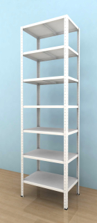 Kovový regál Drumy 2400x900x400/7, 130kg/pol., bílá