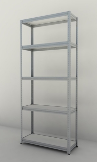 Kovový regál Futur 2100x900x450/5, pozink, 250kg/pol. lamino
